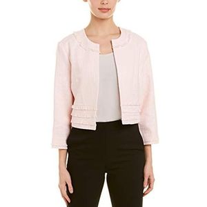 KARL LAGERFELD Tweed-jas voor dames met open voorkant sportjas, roze, L