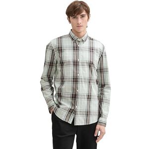 TOM TAILOR Denim heren overhemd, 36751 - Sea Foam Navy Check, L