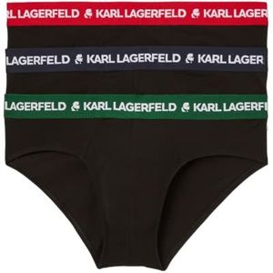 KARL LAGERFELD Heren Logo Briefs (Set van 3), Multi Rood, XS