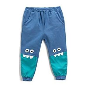 Koton Baby-jongens jogger monster thema knie applique detail zakken sweatpants, Marine (720), 9-12 Maanden