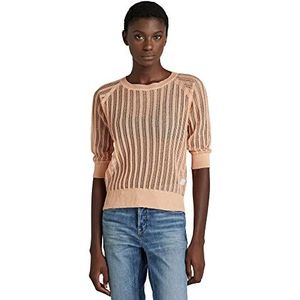 G-STAR RAW Dames Pointelle 1 Sl Knit Sweater, Roze (Peach Nougat D140-c962), XS