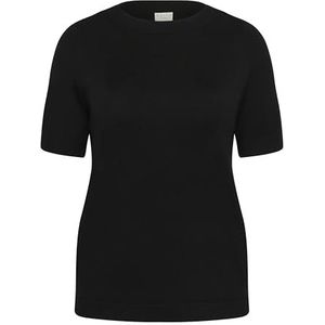 Kaffe Curve Plus Size Damestrui, Boat Nek, Korte Mouwen, Regular Fit, Black Deep, M grote maten