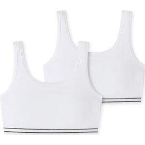 Schiesser Meisjes 2-pack bustiers ondergoed, wit, 140
