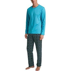 CALIDA Relax Enjoy Pyjama, lange heren, extra glad, fijn interlock-katoen, Dark Sapphire, 50