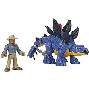 Fisher-Price Imaginext GVV64 - Jurassic World Stegosaurus Dinosaurus & Dr. Grant Figuur Set, Dinosaurus Speelgoed voor Kleuters vanaf 3 jaar.