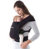 Ergobaby Embrace - Ergonomische Draagzak voor Pasgeborenen, Ondersteunende Heupriem voor een Gelijkmatige Gewichtsverdeling, Compact, Licht en Gemakkelijk Vast te Maken - Pikzwart