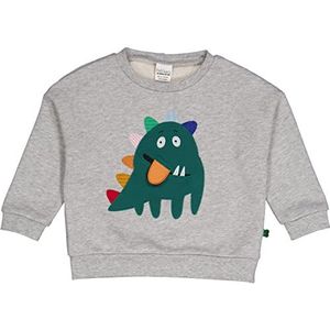 Fred's World by Green Cotton Hello Monster Sweatshirt voor jongens, Pale Greymarl, 92 cm