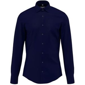 Seidensticker Zakelijk herenhemd - slim fit - gemakkelijk te strijken - Kent kraag - lange mouwen - 100% katoen, blauw, 40