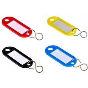 KIPPEN 1200AX 50 stuks sleutelhangers van kunststof, met ring en etiket, gesorteerd