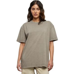Build Your Brand Dames T-Shirt Dames Oversized Acid Wash Tee Asfalt XL, asphalt, XL
