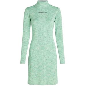 Karl Lagerfeld Jeans, Dames, Lange Mouwen Gebreide Logo Jurk, Bodycon Fit, Blauw, S