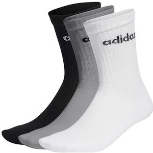 adidas IC1302 C LIN CREW 3P Sokken Unisex volwassenen medium grijs heather/wit/zwart Größe, 28 - 30