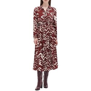 CAROLL Lange jurk met lange mouwen, Bordeaux, 42