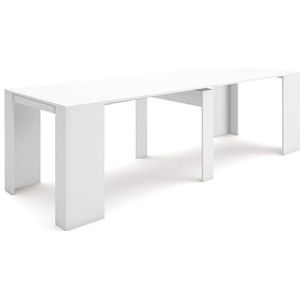Skraut Home | Uitschuifbare Consoletafel | Console table | 260 | Voor 12 personen | Tafel | Moderne stijl | Wit