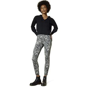 HUE Women's High Rise Denim Legging, Grey-Baby Leopard, Medium