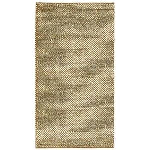 HAMID - Tapijt van 100% natuurlijke jutevezel - zacht en zeer sterk tapijt - handgeweven - tapijt voor woonkamer, eetkamer, slaapkamer, hal - (wit, 150 x 80 cm)