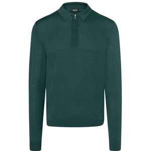 Maerz Heren polokraag Zip Superwash pullover, Bottle Green, Regular