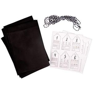 Rayher 46559000 Adventskalender set, papieren zakken + koord + stickers, PVC-doos 1set, wit, normaal