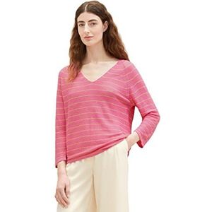 TOM TAILOR Dames 1036739 Pullover 31727-Pink Sand Stripe, L, 31727 - Pink Sand Stripe, L