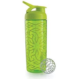 BlenderBottle Signature Sleek Tritan drinkfles met BlenderBall, geschikt als proteïneshaker, eiwitshaker, waterfles of voor fitnessshakes, BPA-vrij, Green Zen Gala (820 ml)