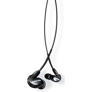 Shure SE215-K, in-ear hoofdtelefoon/oortelefoon, zwart, premium, geluidsisolatie, ruisonderdrukking, driver, verwisselbare kabel, dynamische bas