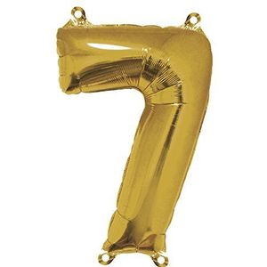 Rayher Hobby getal 7 folie-/partyballonnen, goud, 96 cm hoog, voor lucht- en heliumvulling