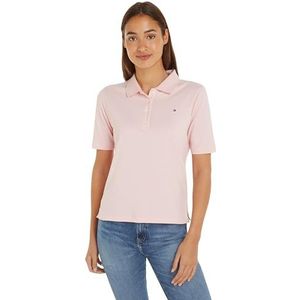 Tommy Hilfiger Poloshirt voor dames, korte mouwen, piqué, regular fit, roze (Delicate Pink), S