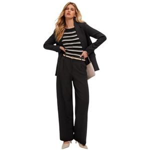 Motivi - Palazzobroek met Plooien - Zwart - Dames - Polyester