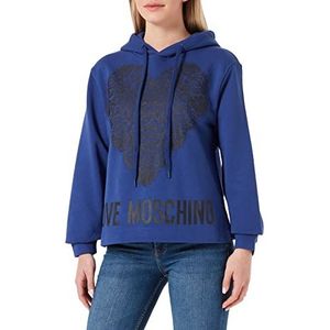Love Moschino Sweatshirt met capuchon voor dames, blauw, 48