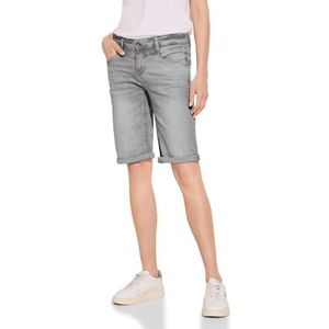 STREET ONE Jeans bermuda, Lichtgrijs, zacht gewassen, 28W