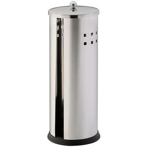 axentia Bustino Toiletpapierhouder voor badkamer en gastentoilet, staande toiletpapierhouder, badkameraccessoire voor 3 rollen toiletpapier, roestvrij staal, ca. 15 x 38 cm