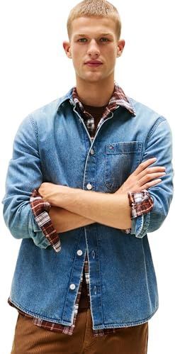 TOMMY Jeans - Denim Medium 01 - Overhemd - Regular Fit - Ronde Hals