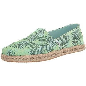 TOMS Alpargata Rope Platte slippers voor dames, Blauwe zomerpalmen, 37 EU