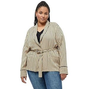 Peppercorn Lykke V-hals Shirt Jas Curve | Beige Dames Tops | Lente Shirt Dames | Maat 16