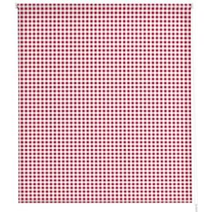 Estoralis Transparant rolgordijn, digitale print, keuken Vichy-2, rood, 140 x 175 cm (B x H)