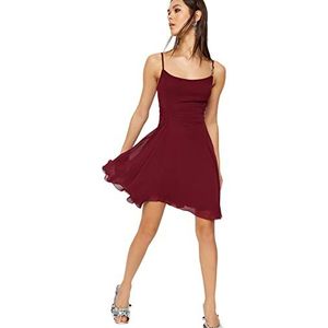 Trendyol FeMan Skater Regular fit geweven jurk, bordeauxrood, 42, Bordeaux, 40