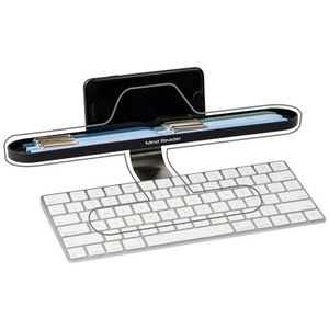 Mind Reader Opslag, Telefoonhouder, Kantoor, 13"" L x 2"" B x 3,5"" H, Metaal Kunststof, Zwart