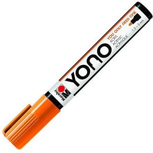 Marabu 12400103324 - YONO marker, neon-oranje 324, veelzijdige acrylstift met Japanse ronde punt, 1,5-3 mm, op waterbasis, lichtecht en waterbestendig, voor bijna alle ondergronden
