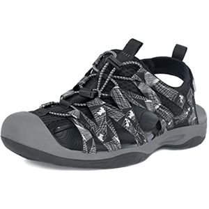 GRITION Trekkingsandalen voor heren, wandelen, sandalen, outdoor, sport, wandelsandalen, sneldrogend, toecap, zomer, strand, schoenen, herbruikbaar, zwart2, 45 EU