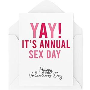 Grappige Valentijnsdag Kaarten, Kaart voor Hem voor Haar Vrouwen Mannen, Yay Het is Jaarlijkse Sex Day, Joke Banter Comedy Vrouw Man Vriendje Card CBH436