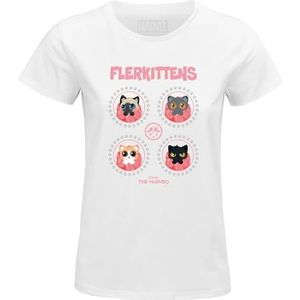 Marvel ""The Flerkittens"" WOMAVLSTS010 T-shirt voor dames, wit, maat M, Wit, M