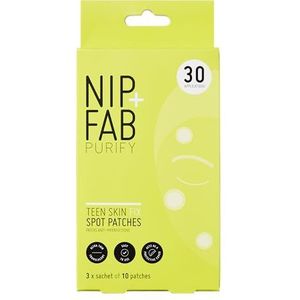 Nip+Fab Teen Skin Spot Patches, 30 Patches, Perfect for Blemish-Prone Teenage Skin, Anti-Spots with Salicylic Acid, Witch Hazel and Wasabi Extract, Face Skin Exfoliating, Calming