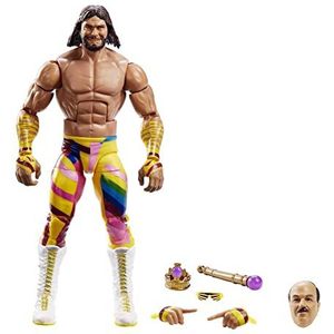 WWE HKP10 Elite WrestleMania ""Macho King"" Randy Savage actiefiguur, beweegbaar WWE verzamelstuk met accessoires, speelgoedcadeau voor kinderen en fans vanaf 8 jaar