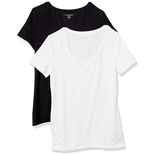 Amazon Essentials 2-pack Classic-fit T-shirt met korte mouwen, zwart/wit, XL