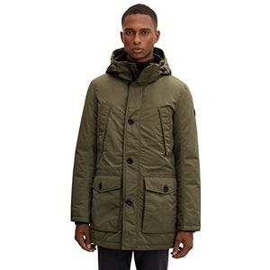 TOM TAILOR Uomini Parka met capuchon 1034563, 10415 - Dusty Olive Green, M