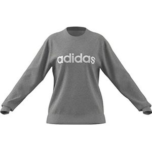 adidas Dames Essentials Linear French Terry Sweatshirt, medium grey heather/white, XS