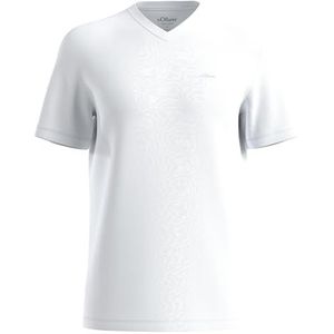 s.Oliver - Shirt - Wit - V-hals - Kwartmouw - Normale Pasvorm