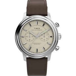 Timex Heren chronograaf kwarts polshorloge Waterbury Metropolitan, bruin, Riemen.