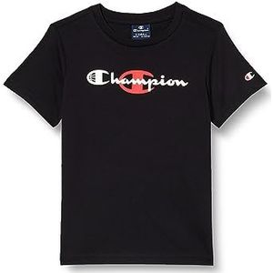 Champion Legacy Basketbal B-S-s Crewneck T-shirt voor kinderen en jongeren, Zwart, 11-12 jaar