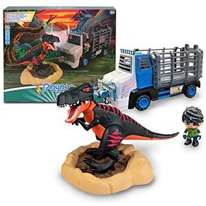 Pinypon Action - T-REX Rescue, Redding van de Tyrannosaurus Rex, exclusief speelgoed, set met een speelgoedvrachtwagen, ontdekkingsfiguur en dinoppop, vanaf 3 jaar, Famosa, (700017464)